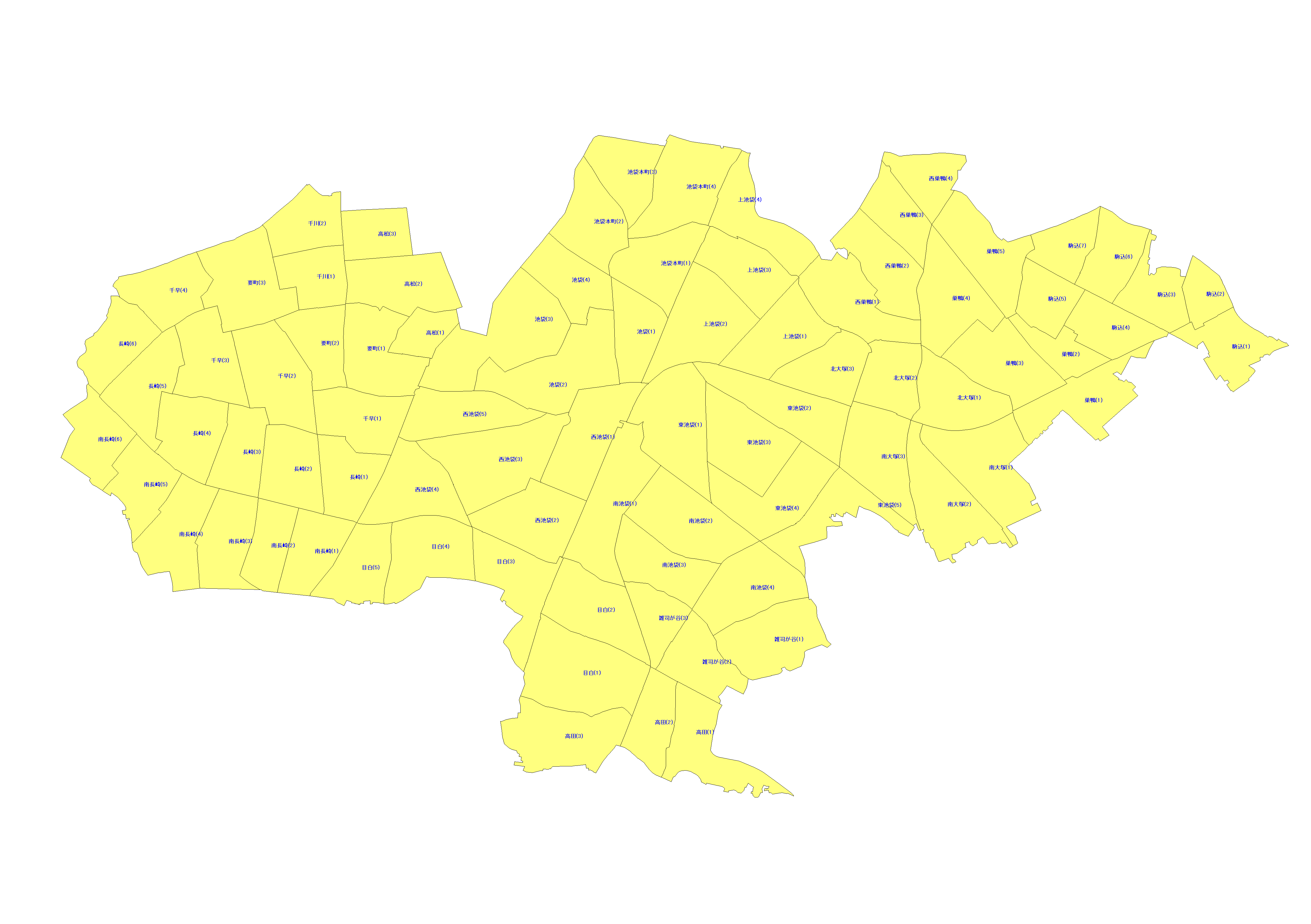 東京都豊島区の配布エリアMAP
