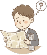 配布プランに悩んでいる男性